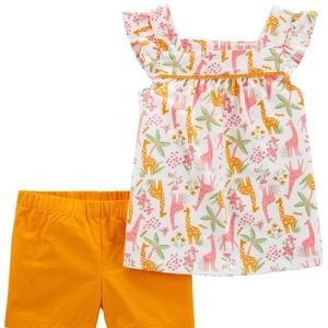 2-Piece Animal Jersey Tee & Short Set 🦒❤️